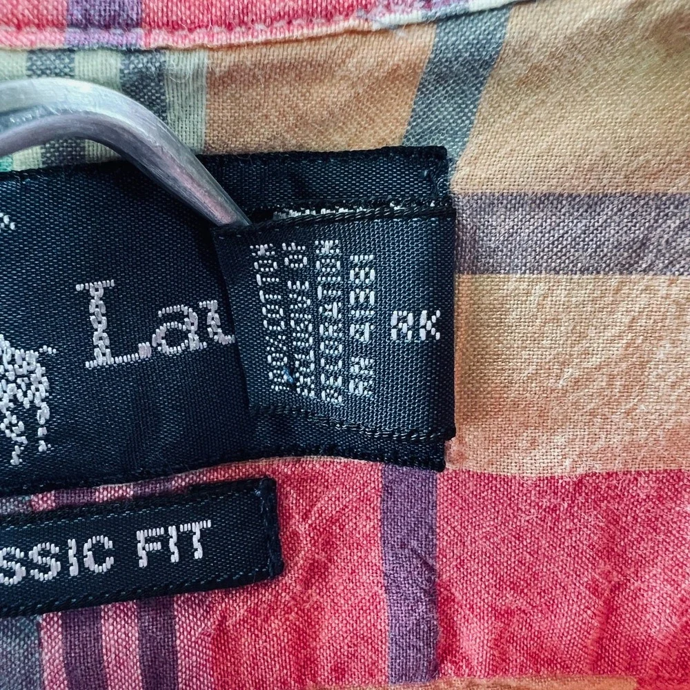 Ralph Lauren Mens Madras Plaid Shirt XL Multicolor Coastal Retro Preppy Heritage